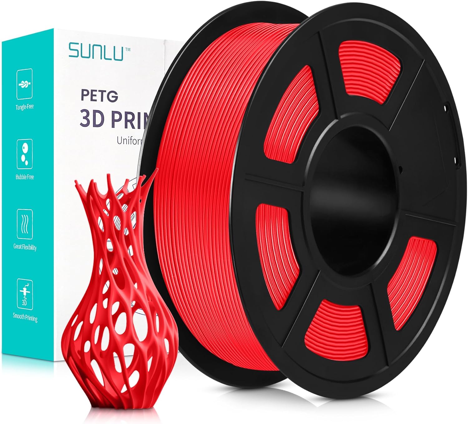 SUNLU PETG Rojo - 1,75mm / 1000g