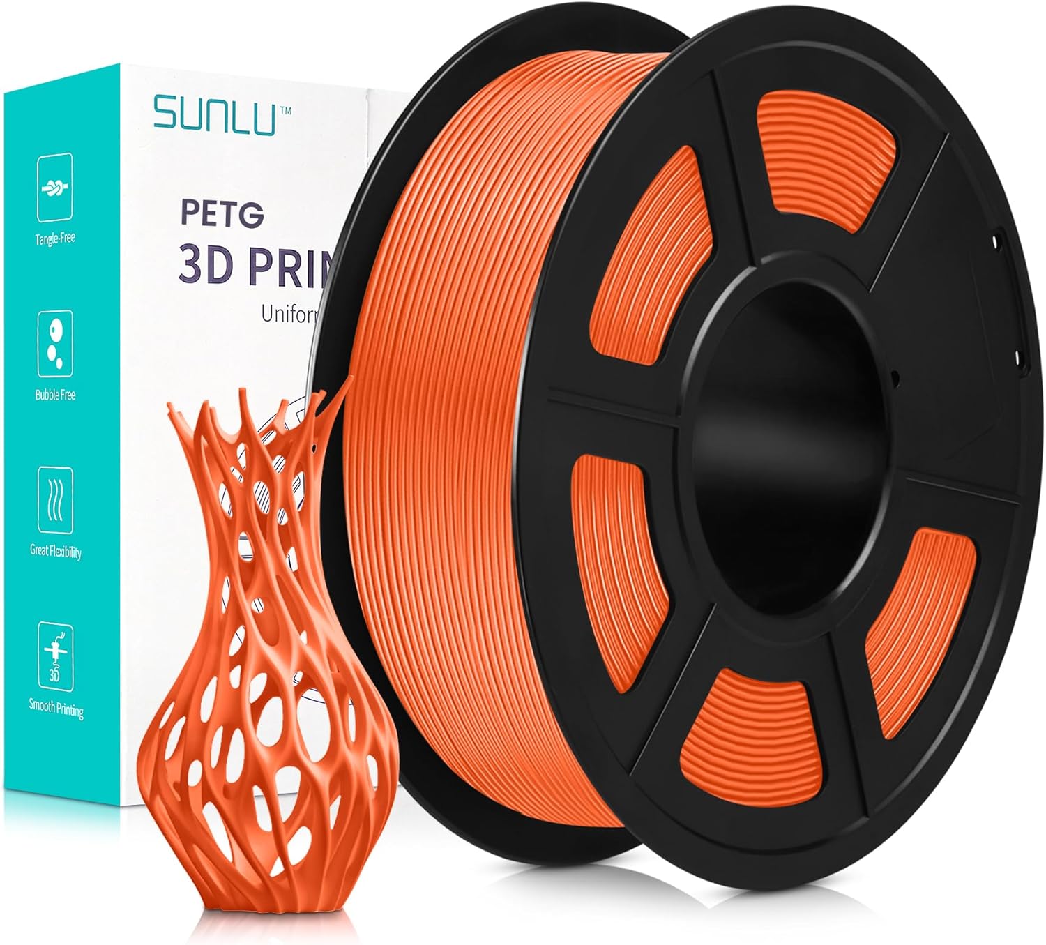 SUNLU PETG Naranja Soleado - 1,75mm / 1000g