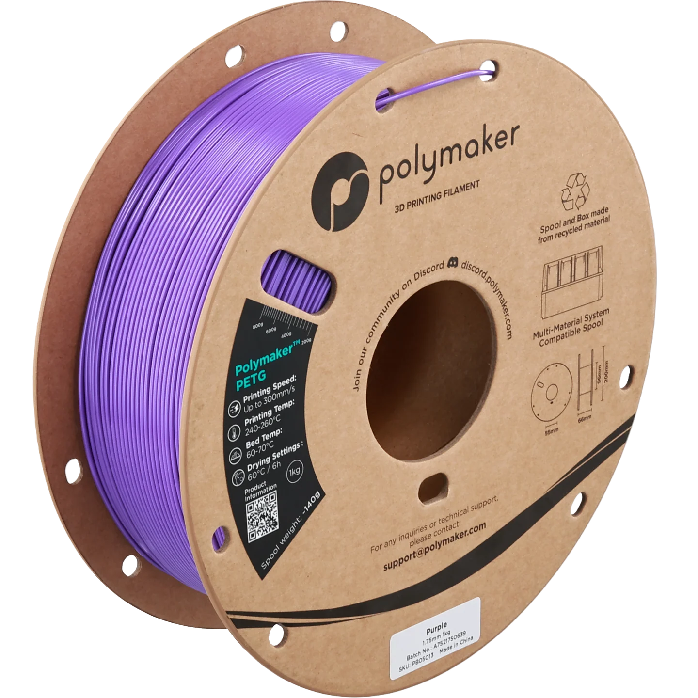 POLYMAKER PETG PÚRPURA 1,75mm / 1000g